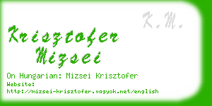 krisztofer mizsei business card